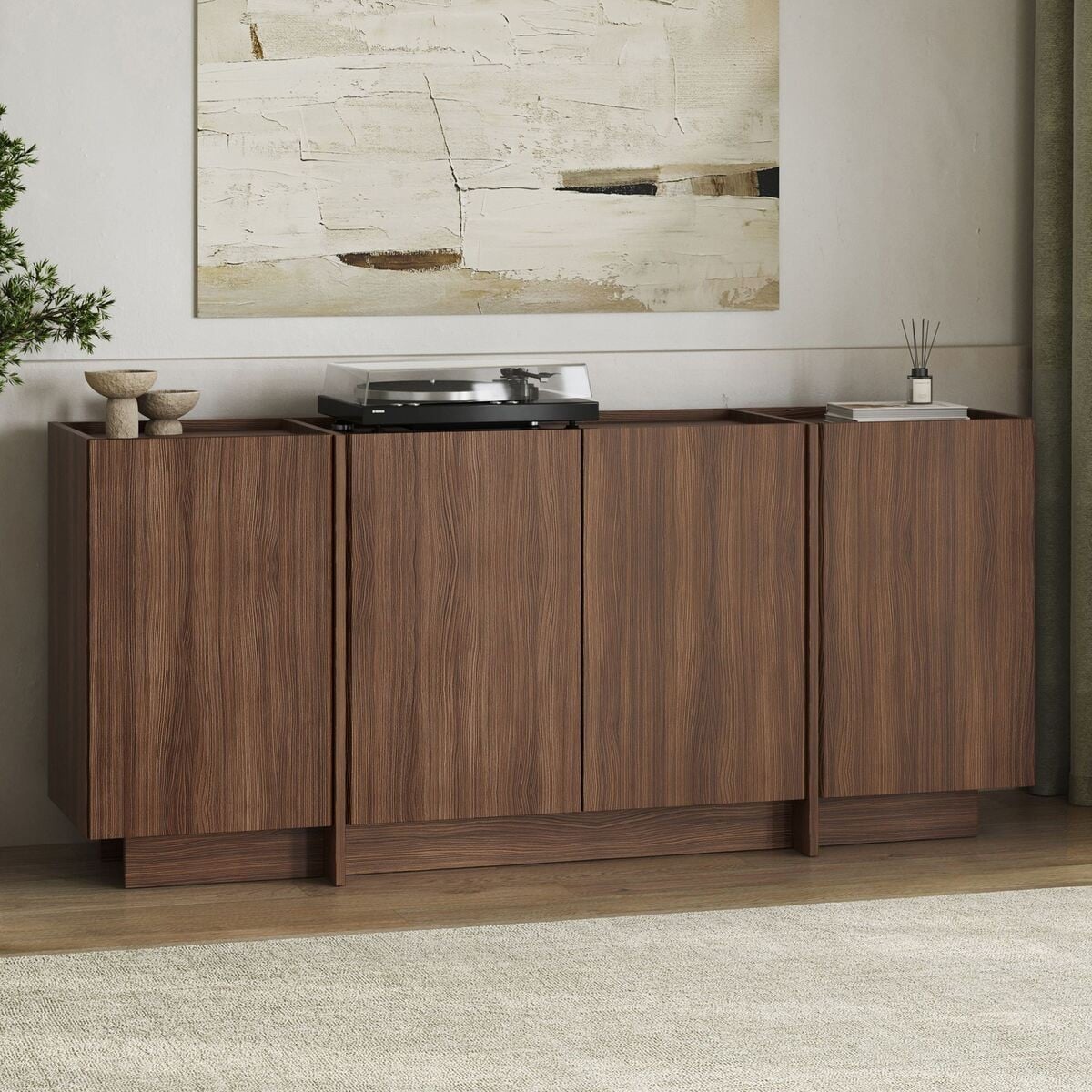 Buffet bas 4 portes - ARVEN noyer, CALICOSY