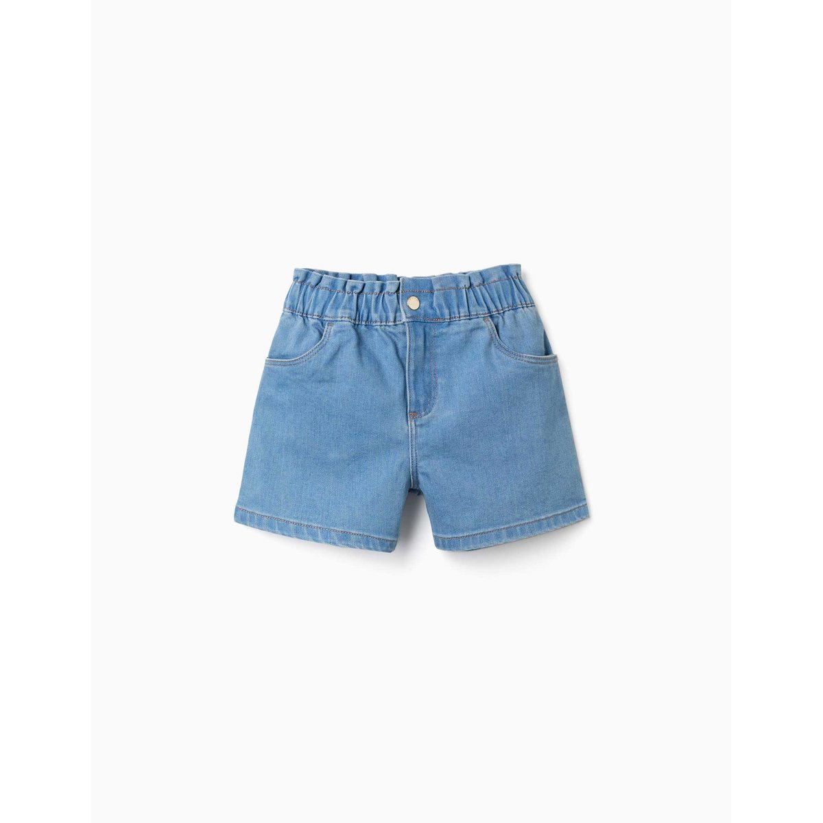 Short en jean avec taille paperbag bleu clair, ZIPPY