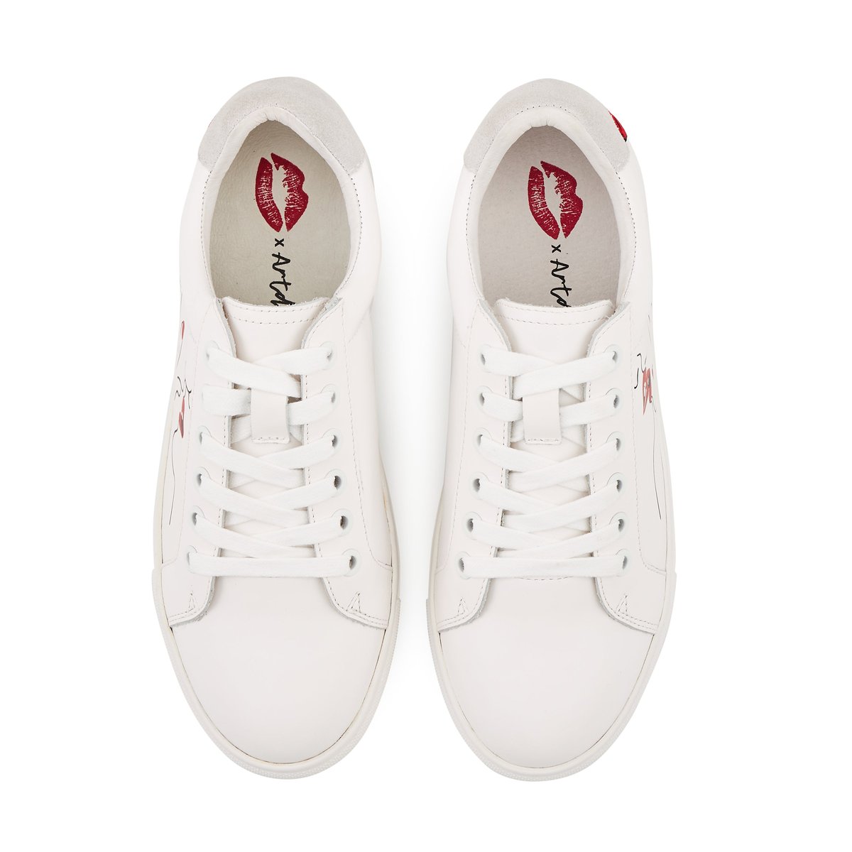 Baskets En Cuir Simone Artdesmaux Amoureuse blanc, BONS BAISERS