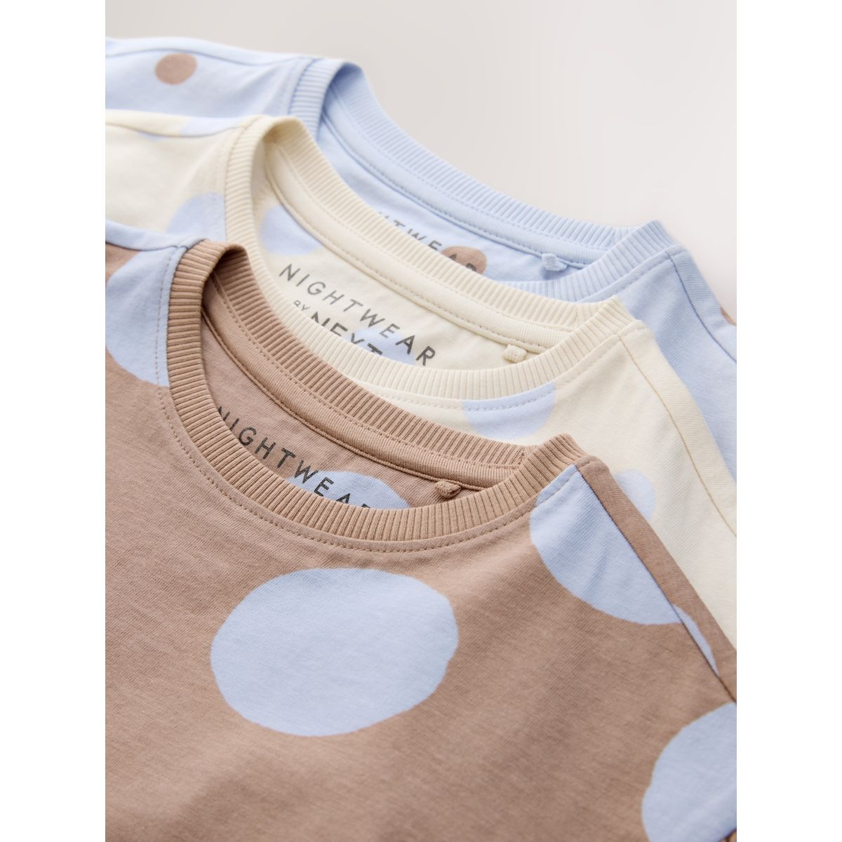 Pyjama short à pois, lot de 3 bleu/marron, NEXT