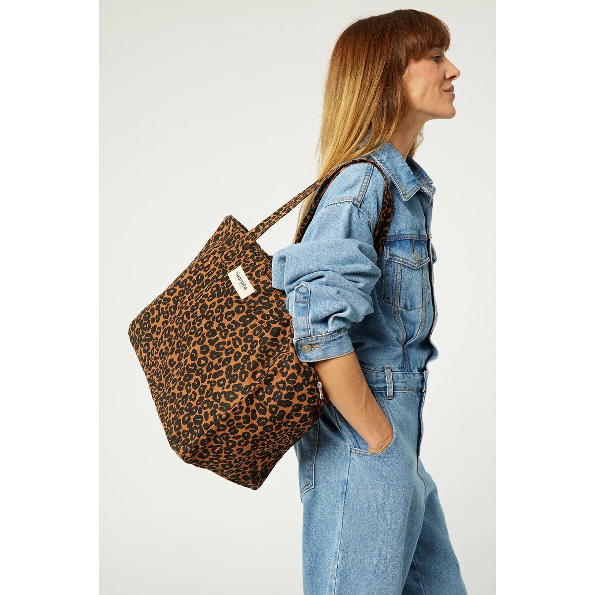 Tasche 24H CELESTIN, Reissverschluss leopardenmuster, RIVEDROITE
