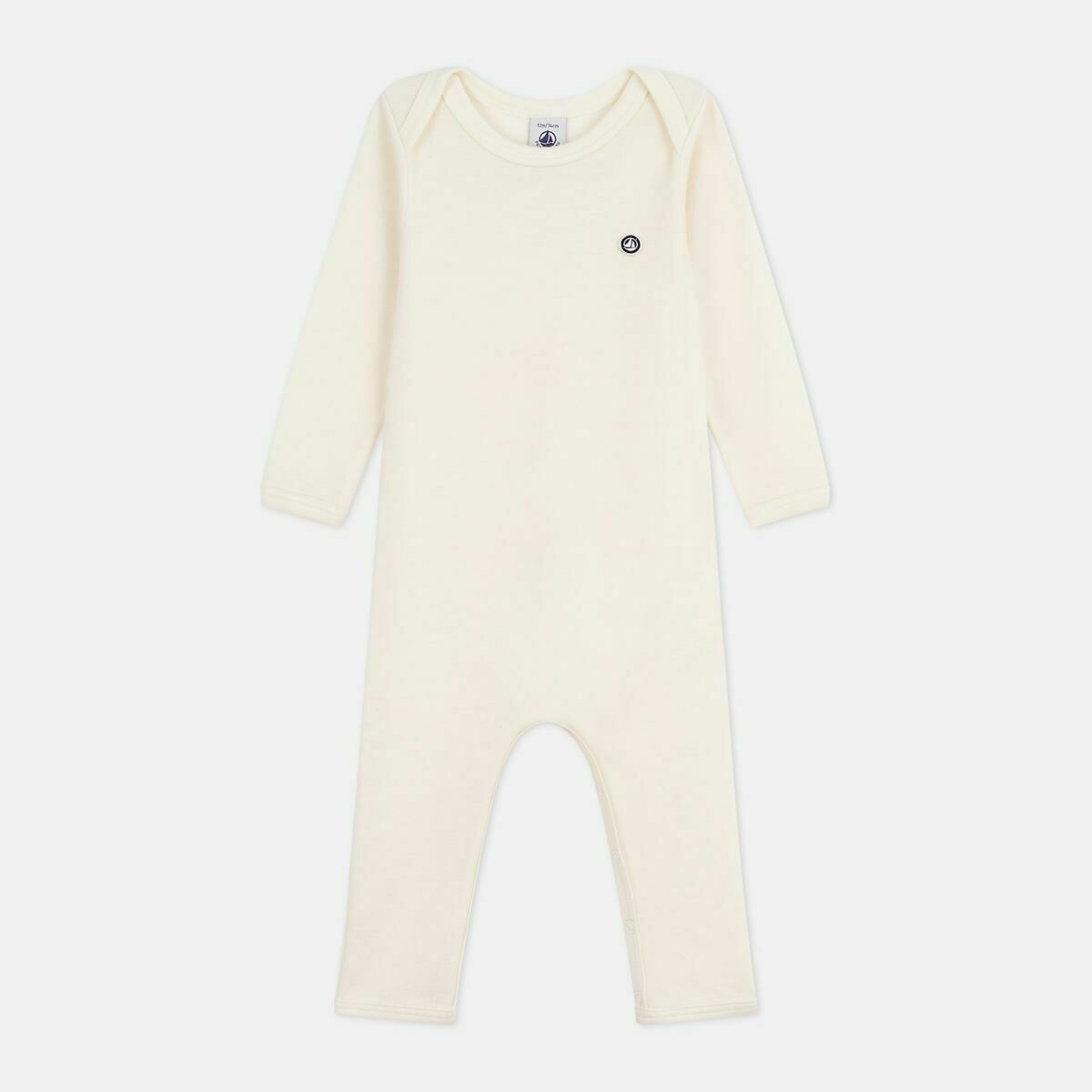 Body jambes longues en laine et coton ecru, PETIT BATEAU