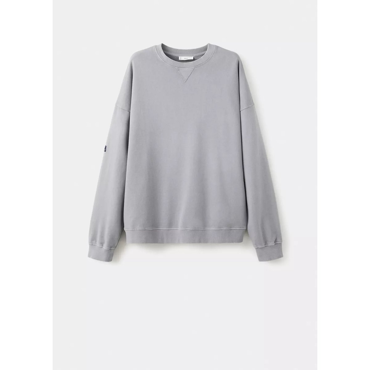 Sweat coton détail empiècement gris, MANGO TEEN