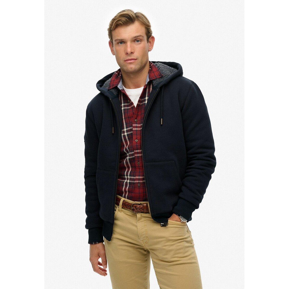 Zip-Up Hoodie navy blue, SUPERDRY