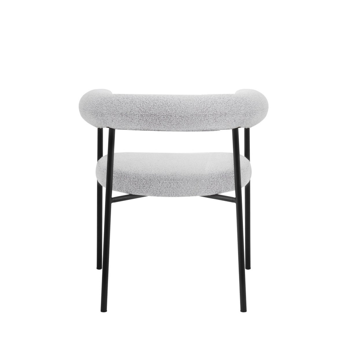 Lot de 2 fauteuils de table en tissu bouclette et métal- OLYMPE écru chiné, DRAWER