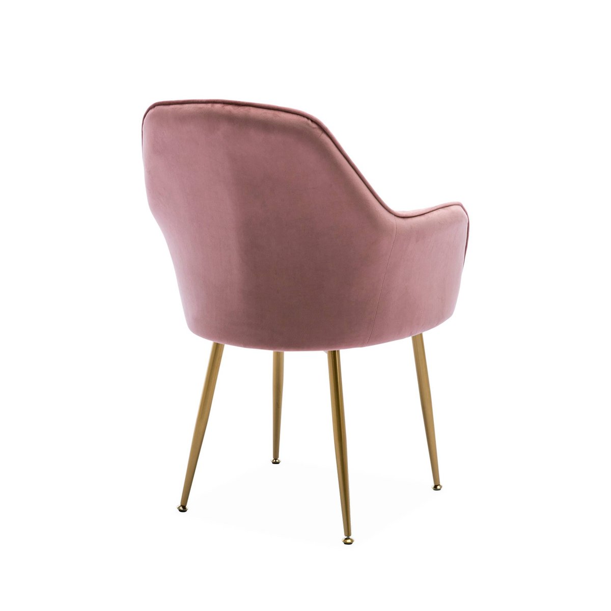 Fauteuil velours et pieds métal (lot de 2) SHELLA vieux rose, SWEEEK