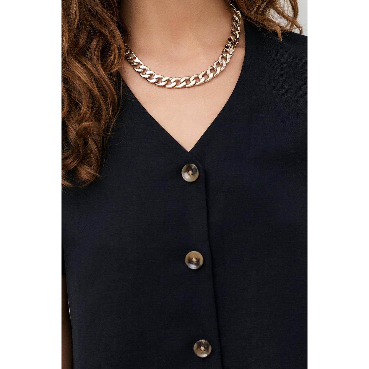 Robe fluide col v ROBE RIMA noir, CAROLL