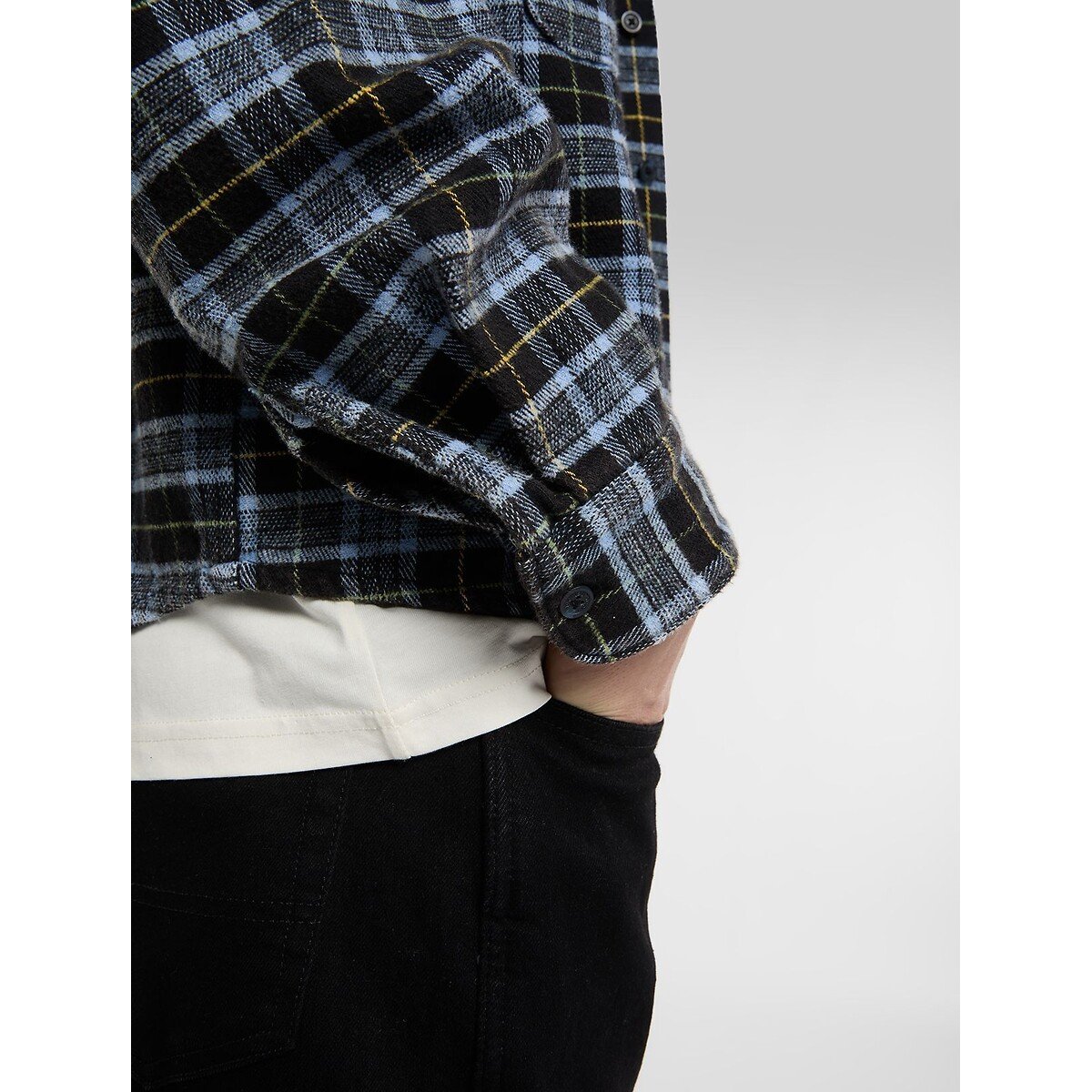 Chemise manches longues, en flanelle, DAD noir, DICKIES