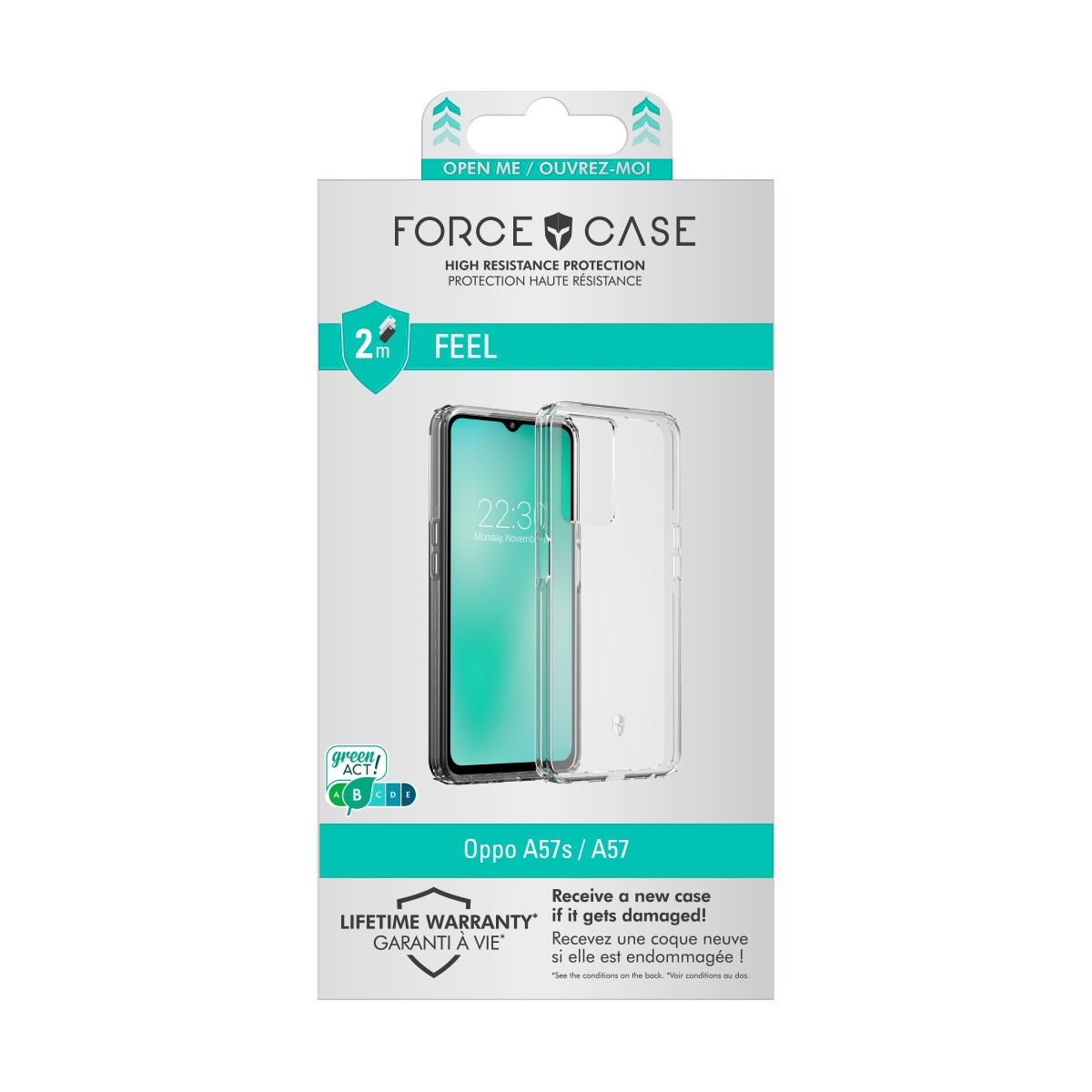 Coque Oppo A57S/A57 4GTransparent transparent, FORCE CASE