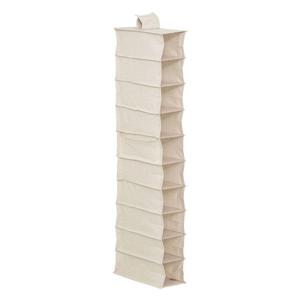 Rangement pour chaussures 10 cases avec panier GROOMY beige, 5FIVE SIMPLY SMART