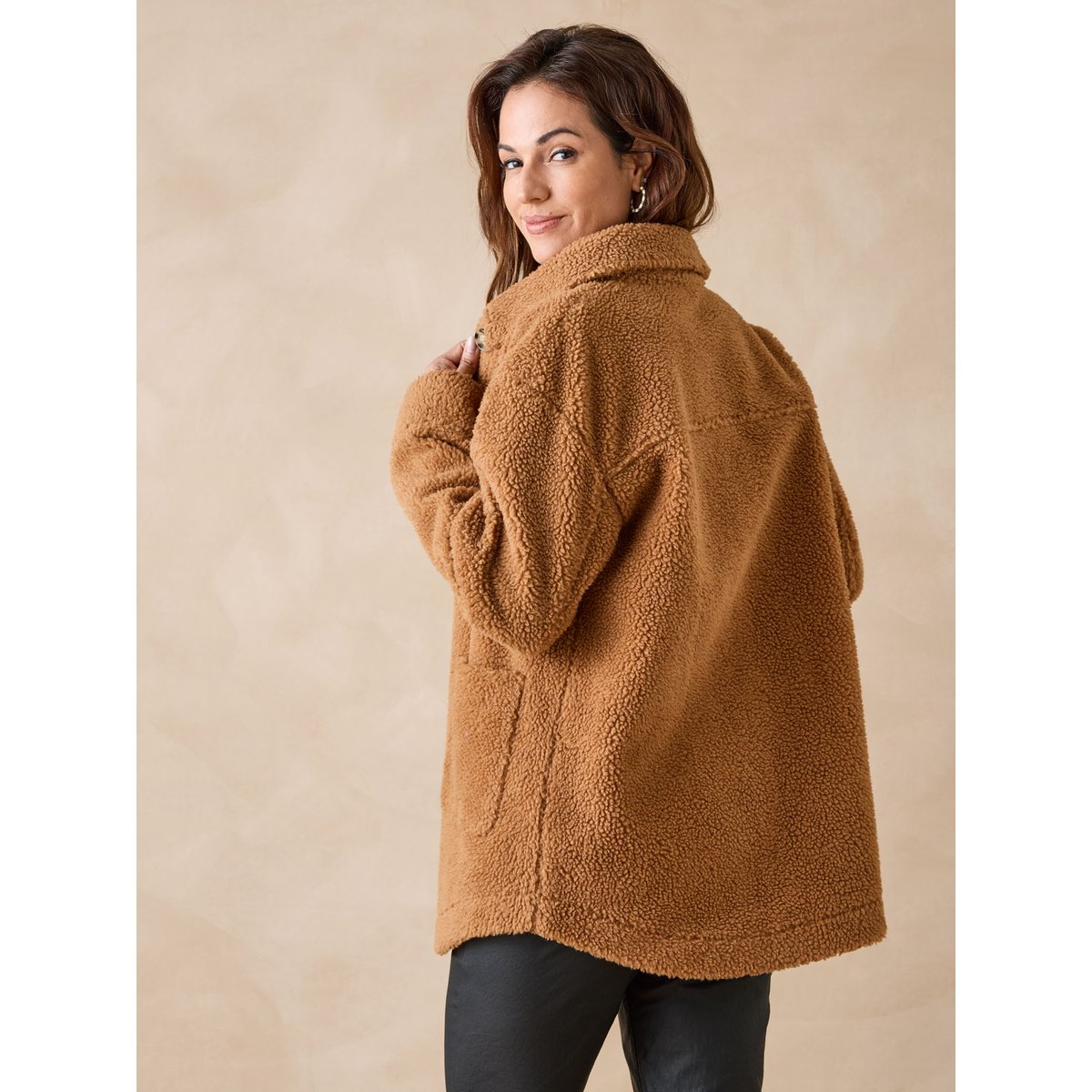 Veste en maille moutonnée camel, DAXON