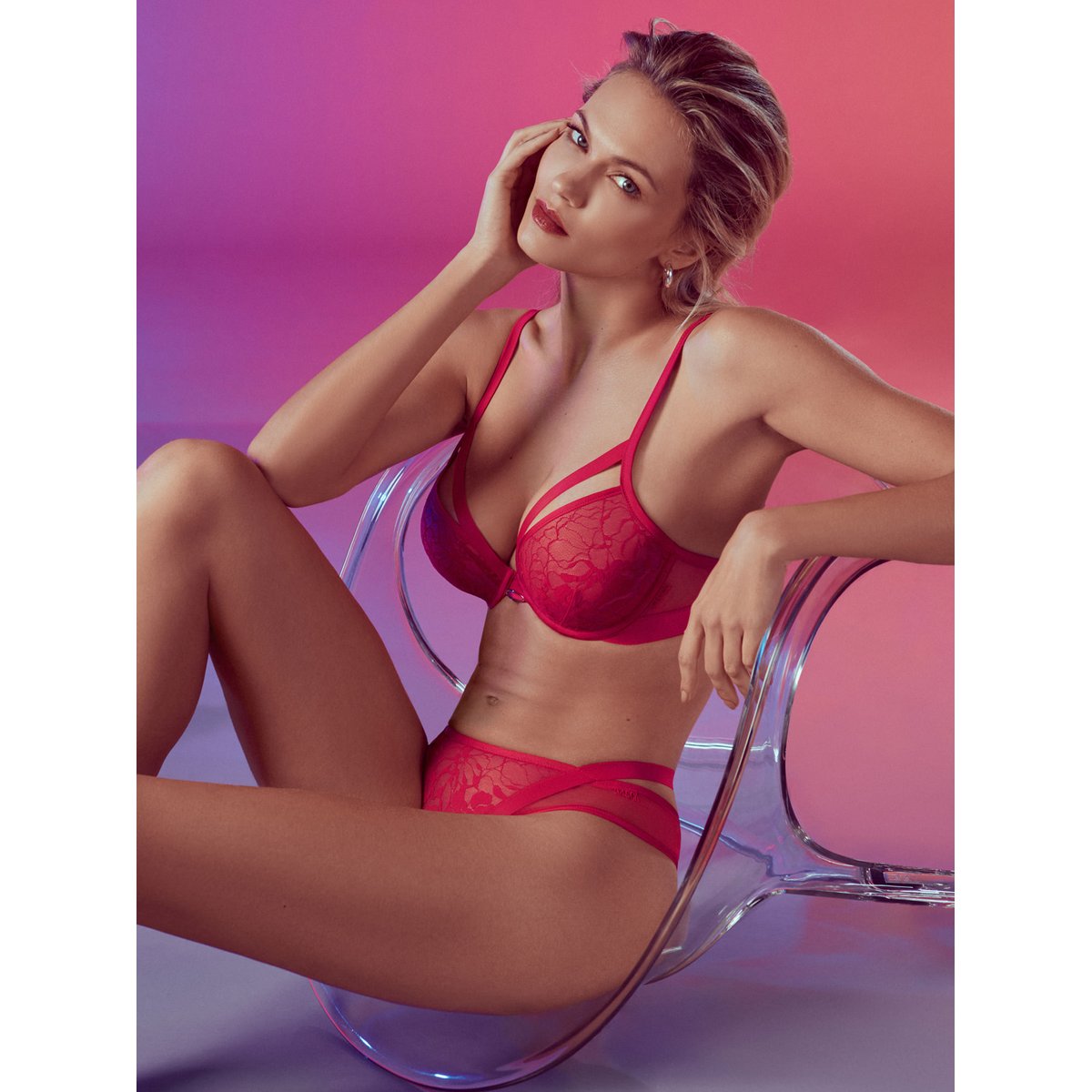 Soutien-gorge push-up Flamenco rouge, LISCA