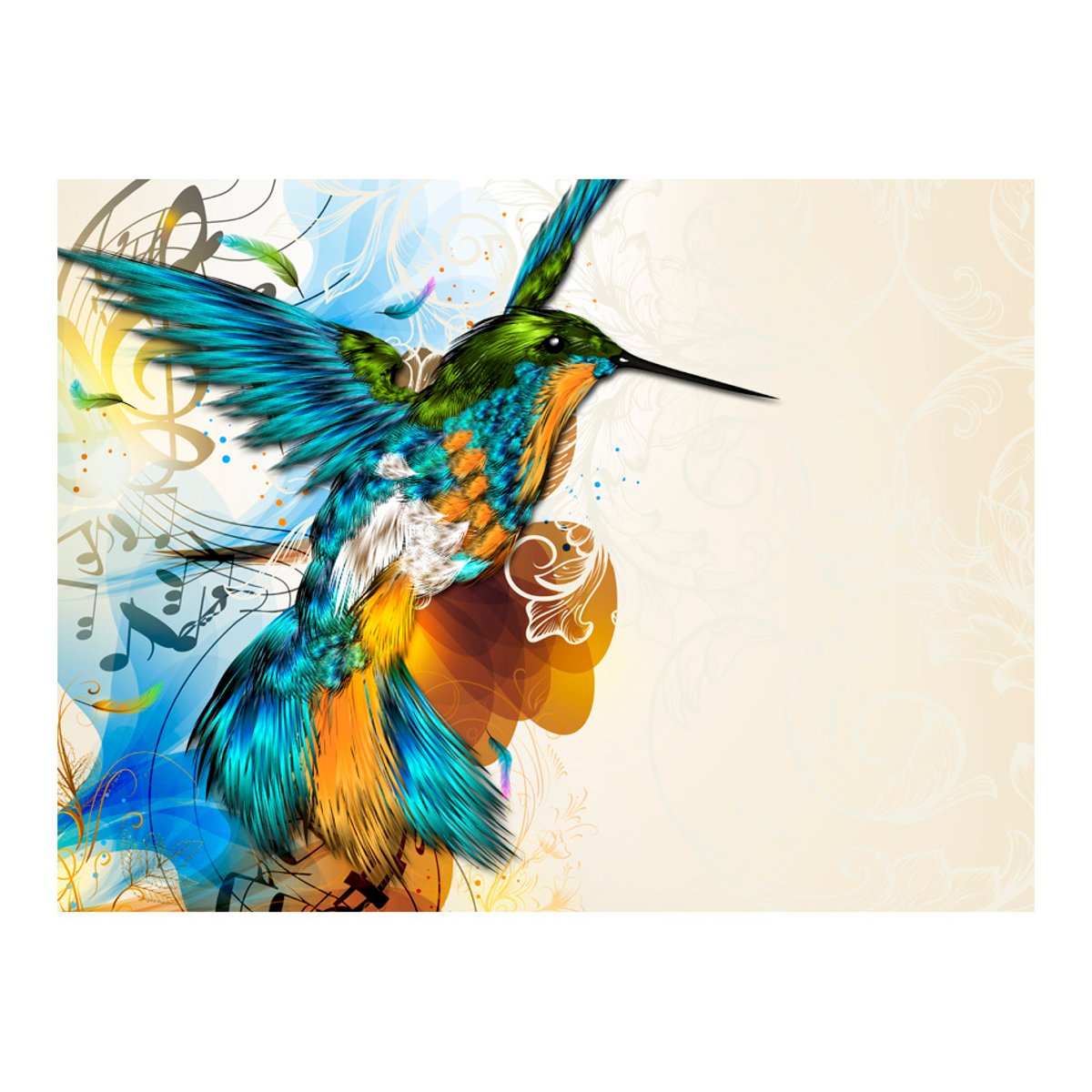 Papier peint intissé panoramique Animaux Marvelous bird bleu, EDEN