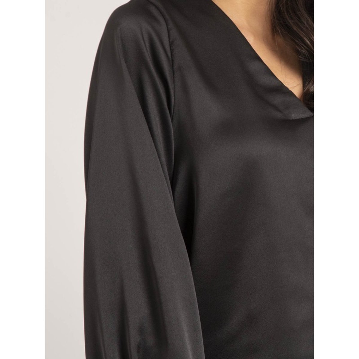 Blouse Satin Oxanie noir, DONA LISA