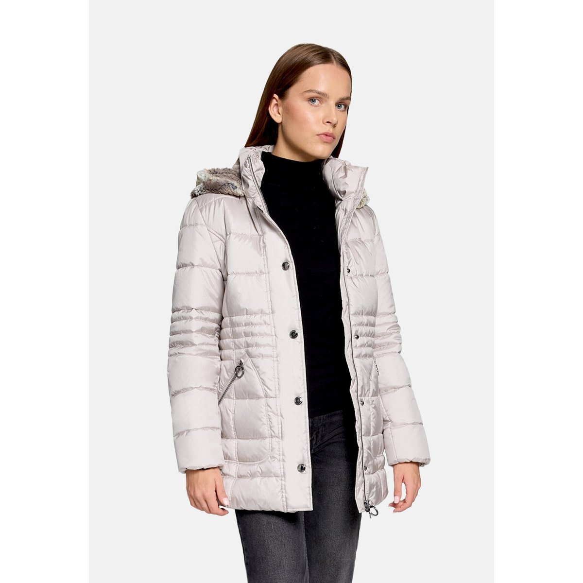 Veste outdoor à capuche amovible silver cloud, BETTY BARCLAY