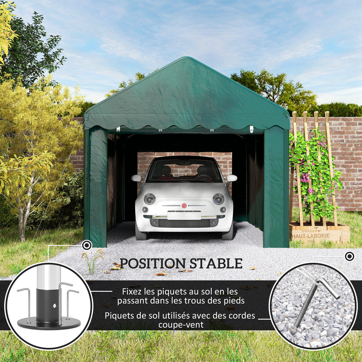 Tente de rangement pour le jardin Acier vert, OUTSUNNY