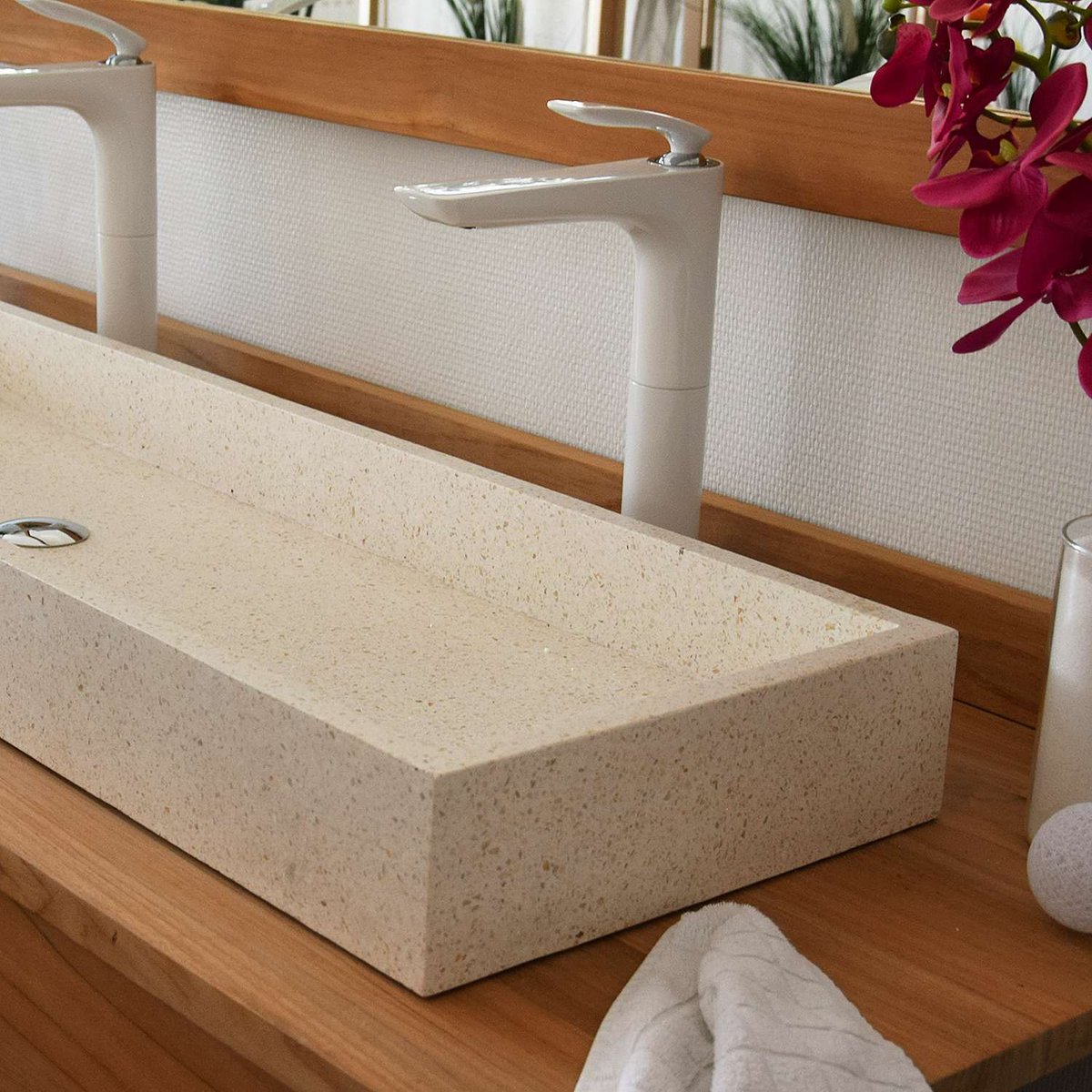 Vasque Atlantica en terrazzo crème, OCEAN LINE