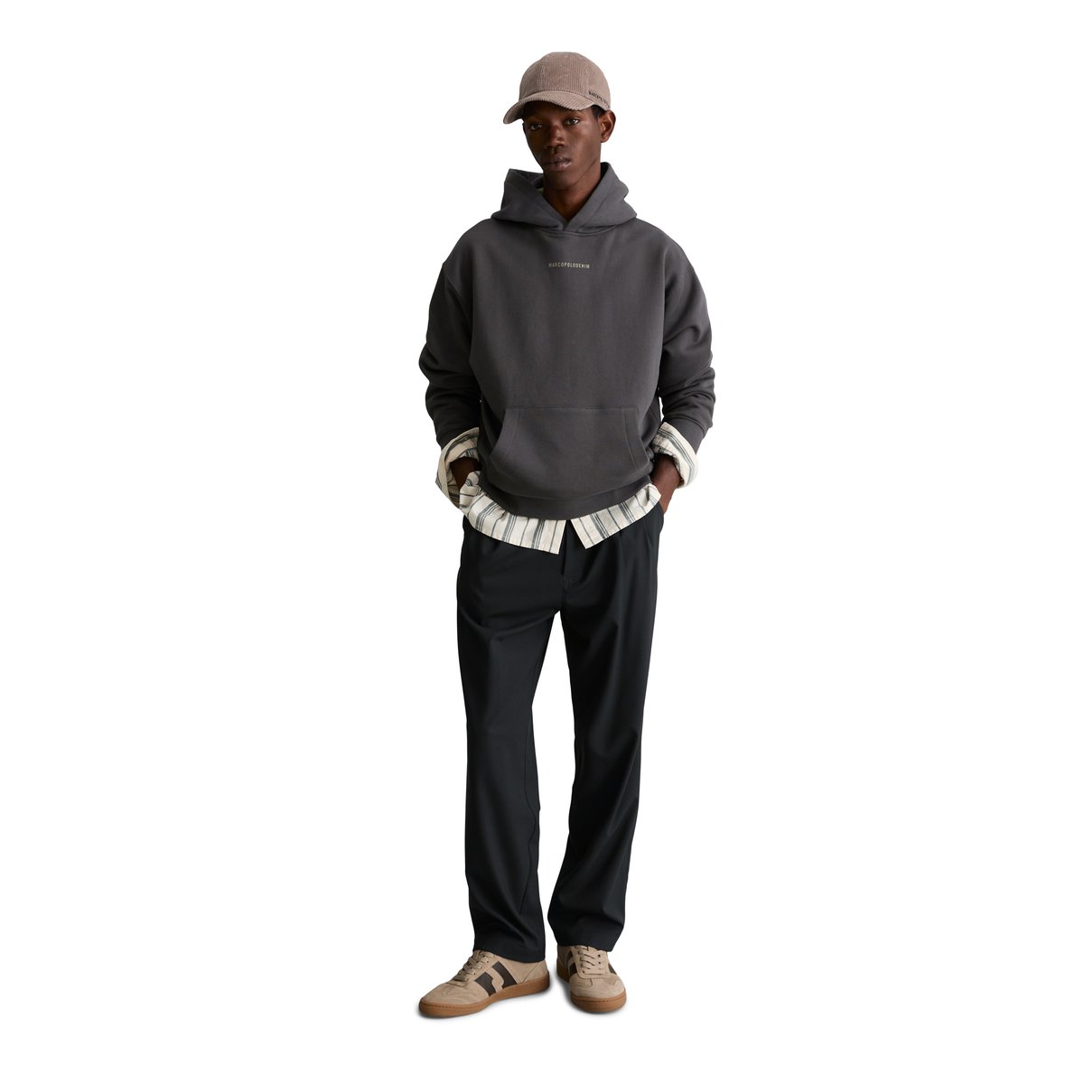 Sweat à capuche ample en pur coton biologique gris, MARC O’POLO DENIM