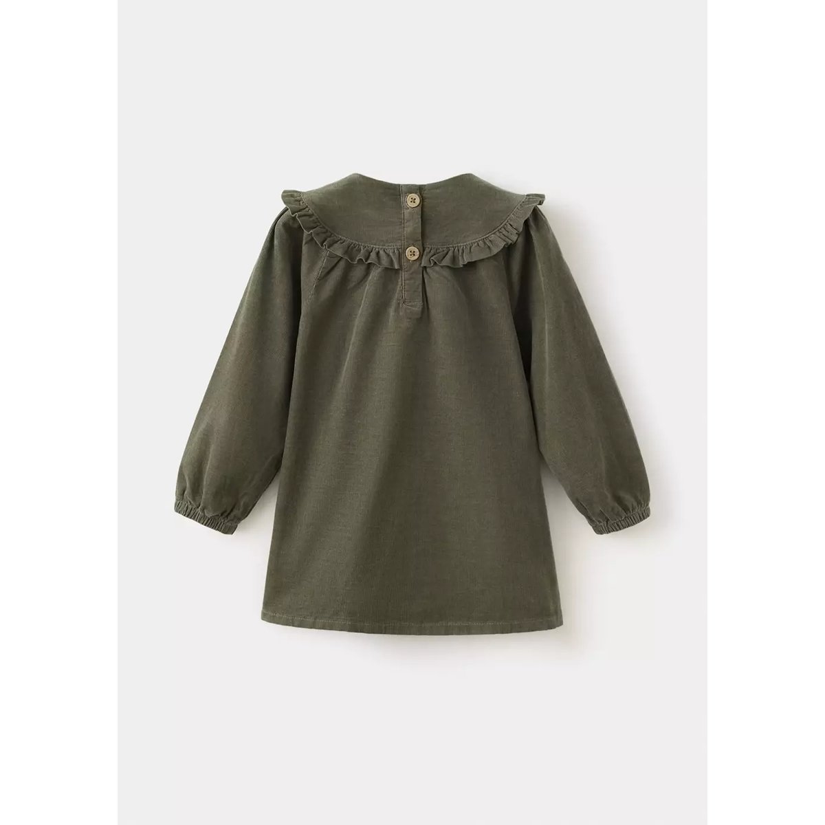 Robe en drap détail volant kaki, MANGO BABY