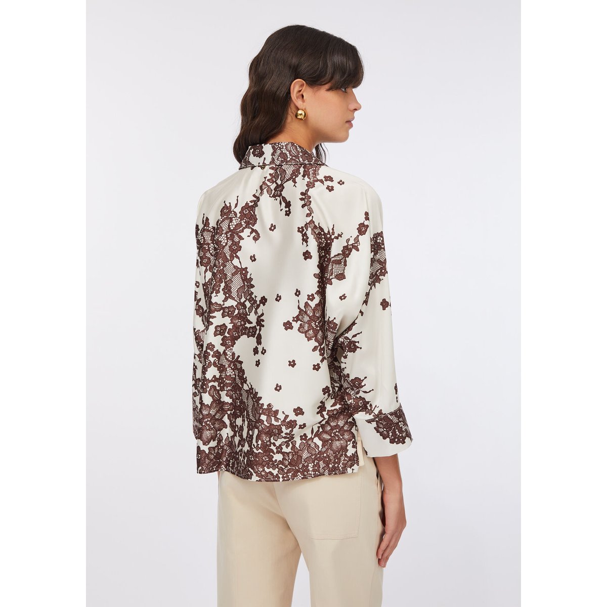 Chemise en sergé imprimé marron, LIU JO
