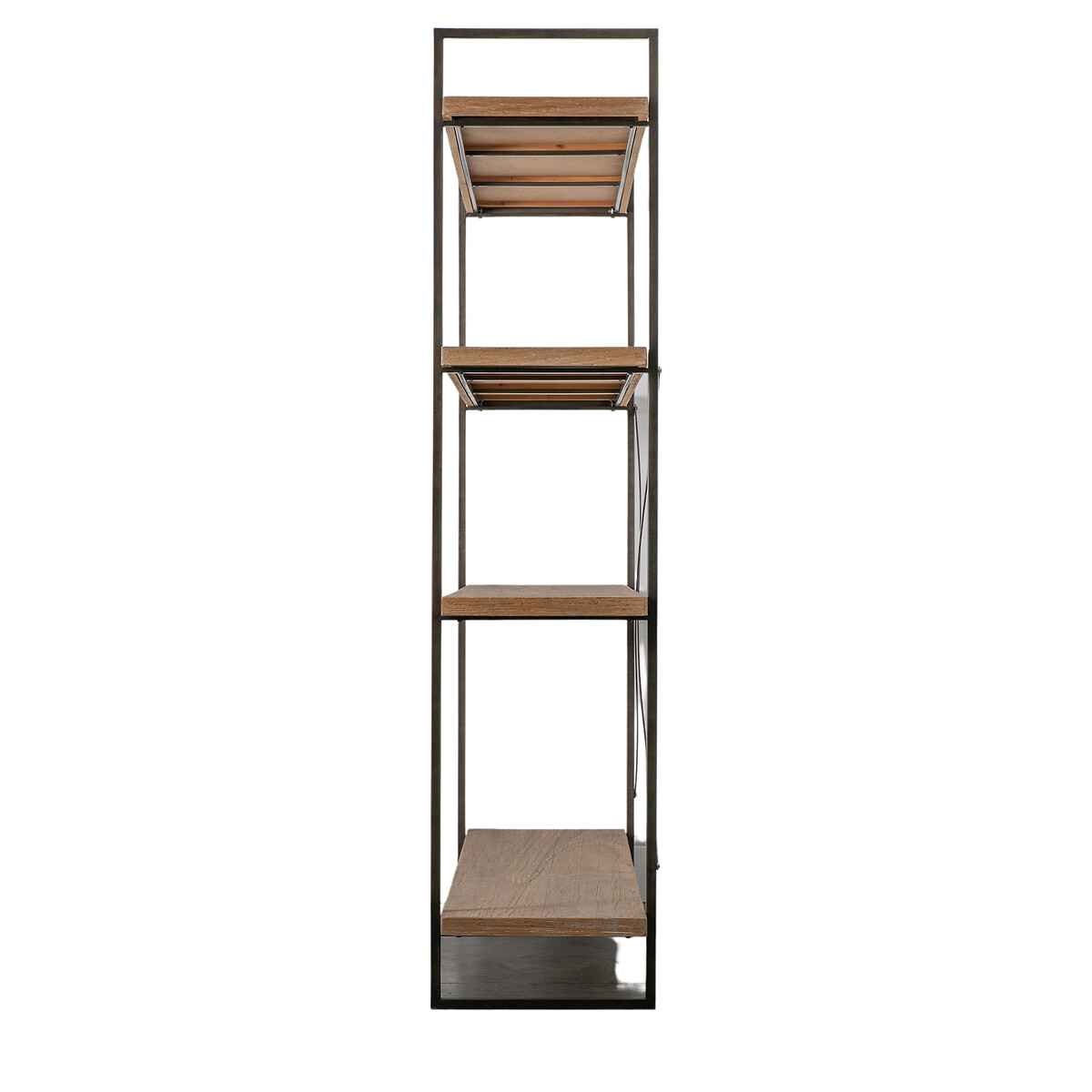 Oakley Rustic Industrial Display Shelving Unit light wood, SO'HOME