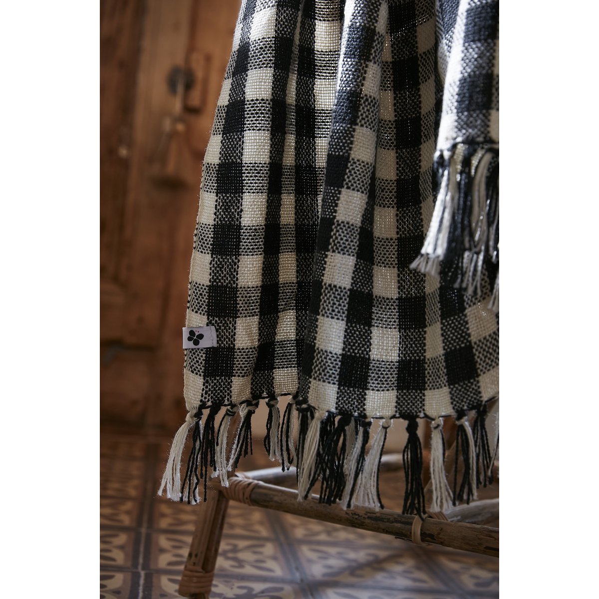 Plaid a franges Gabriel noir, EDEN