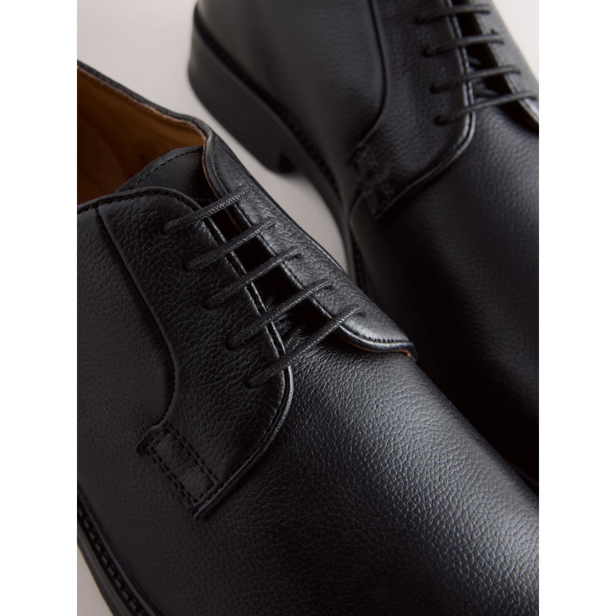 Chaussures derby en cuir noir, NEXT