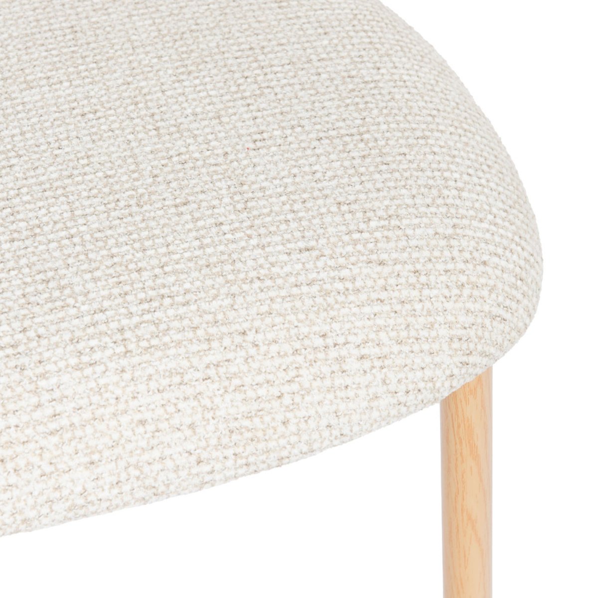Chaise de salle à manger en tissu beige avec piètement finition chêne Curve (lot de 2) - CURVE crème / ivoire, AMADEUS