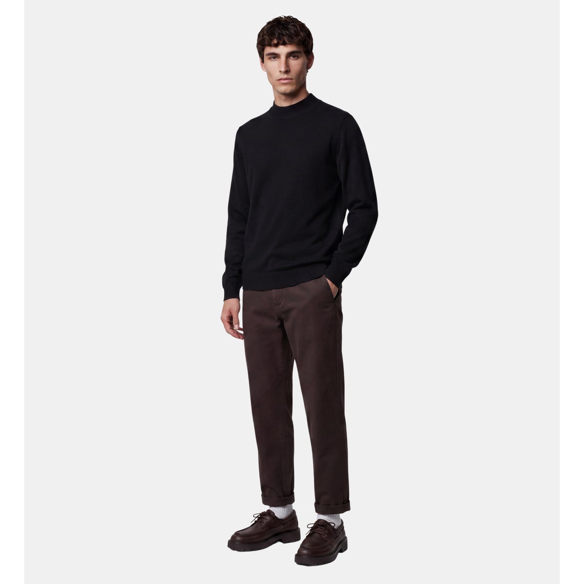 Pull terimok droit en laine mérinos noir, GALERIES LAFAYETTE