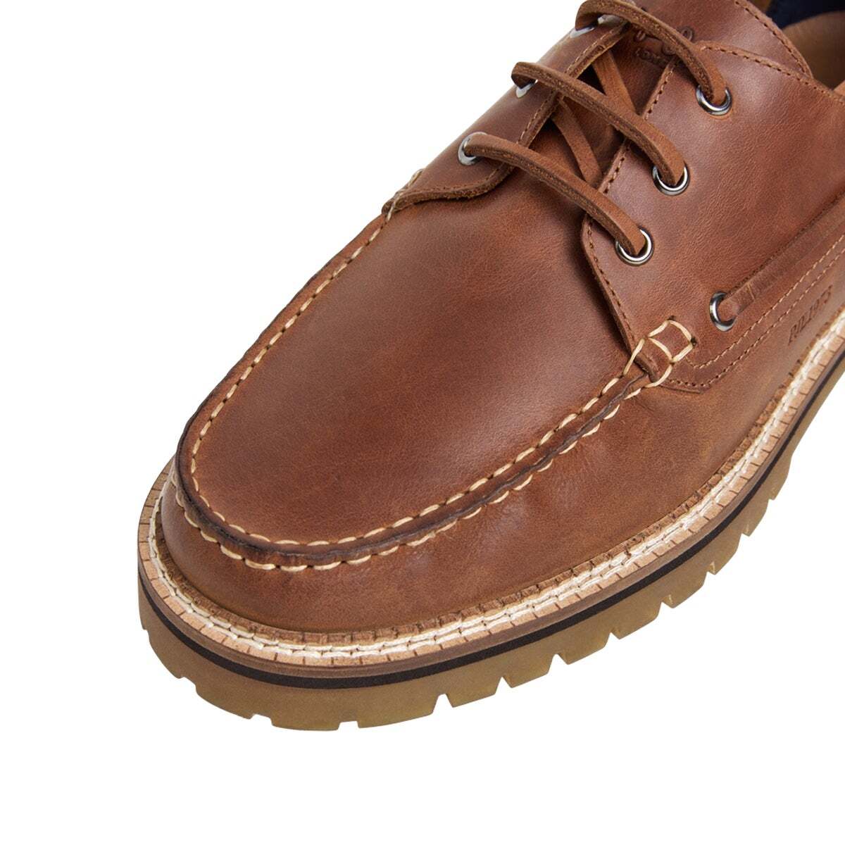 Baskets Bateau En Cuir brun brun, PEPE JEANS