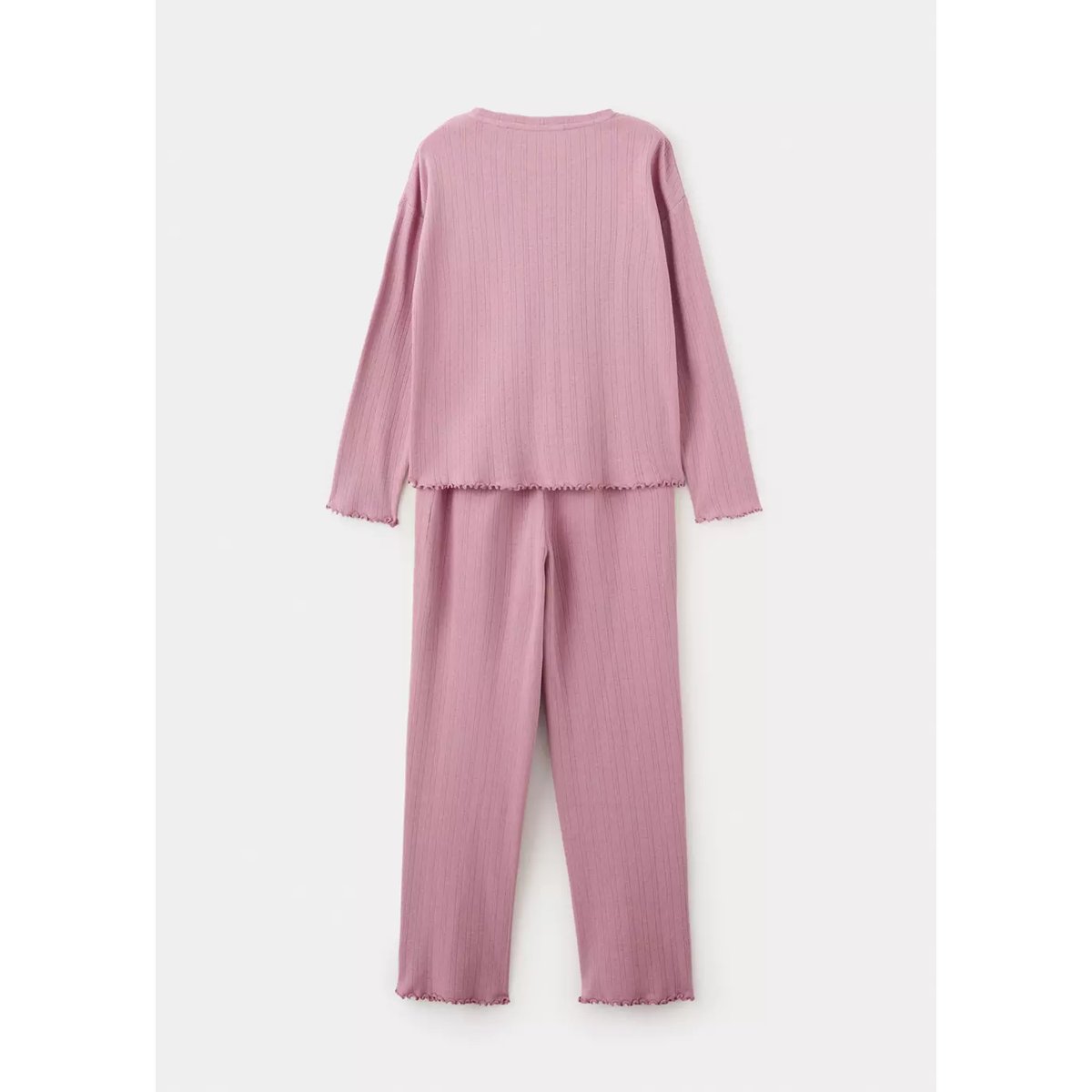 Pyjama long maille côtelée rose, MANGO KIDS