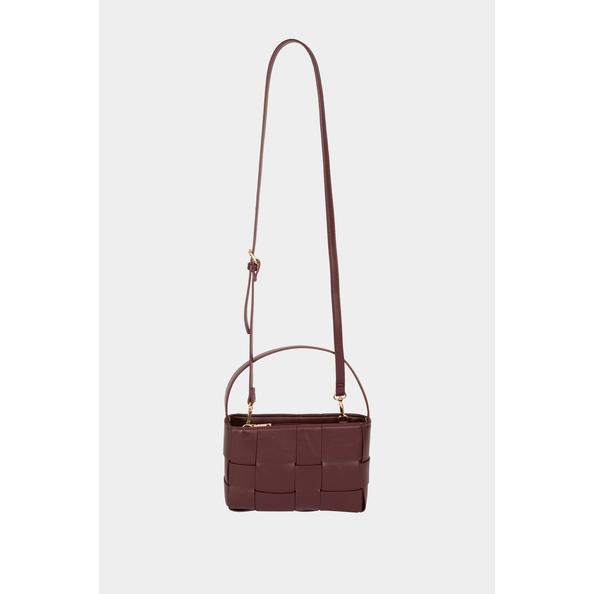 Sac tressé similicuir bordeaux, MORGAN