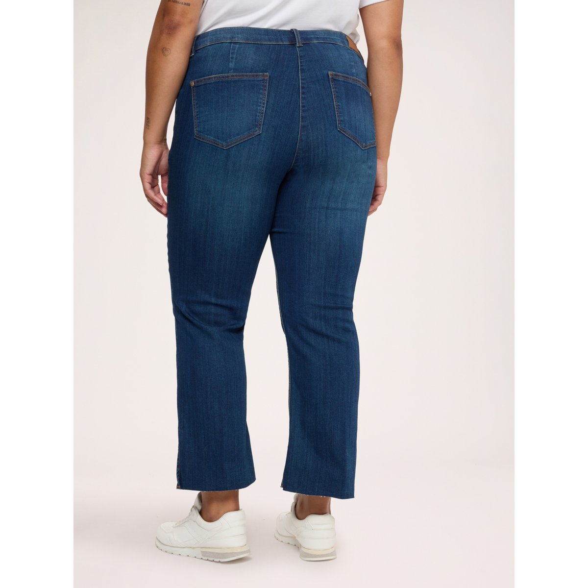 Jean Kick Flare avec fente bleu, FIORELLA RUBINO