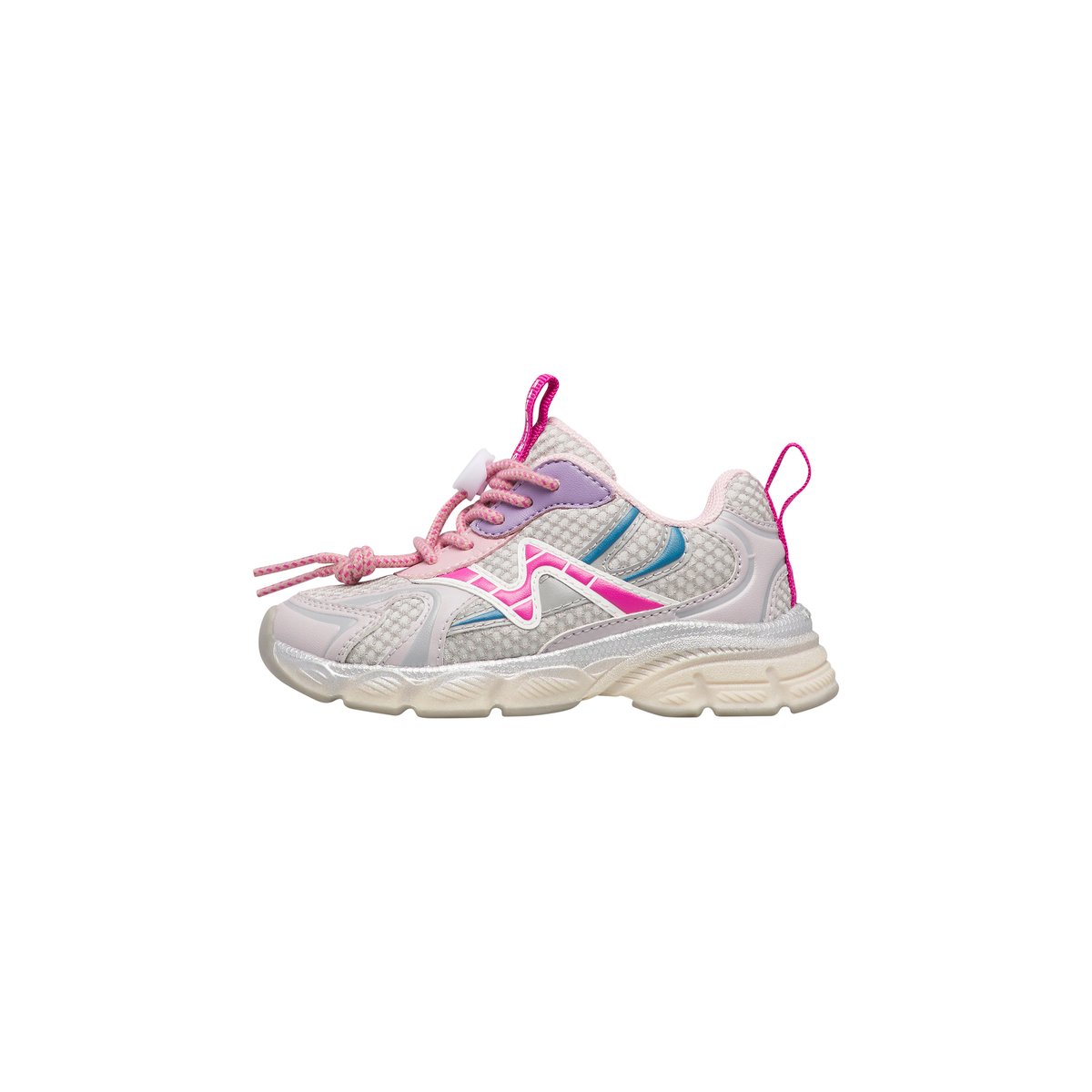 Sneakers en tissu synthétique WAVE. gris-fuchsia, NATURINO