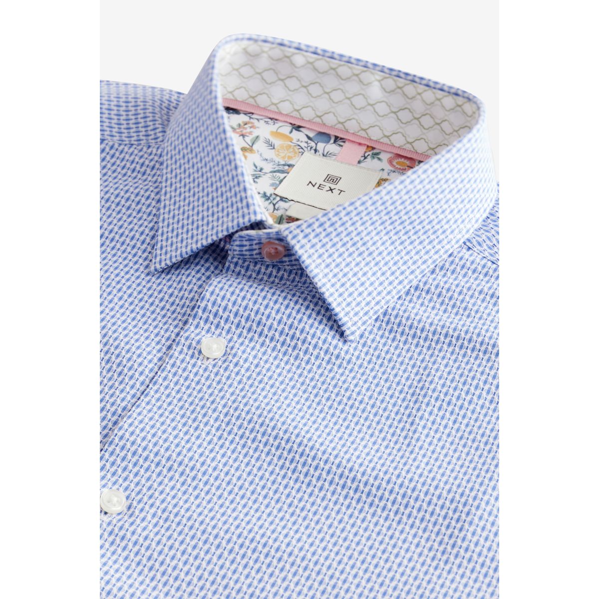 Chemise texturée avec poignet simple bleu, NEXT