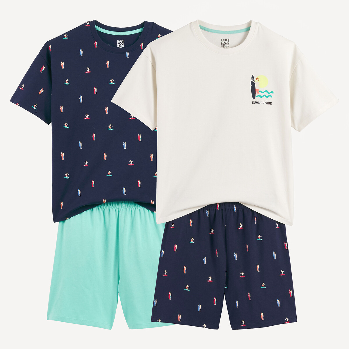Set di 2 pigiami corti in jersey a tema surf da combinare tra loro assortiti , LA REDOUTE COLLECTIONS
