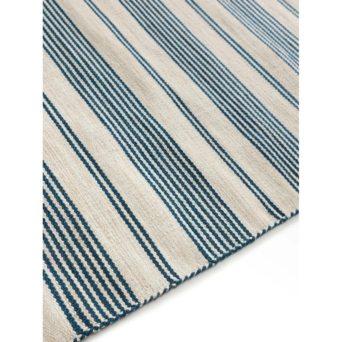 Tapis d'extérieur & intérieur tissé main RIDA beige/bleu, BENUTA