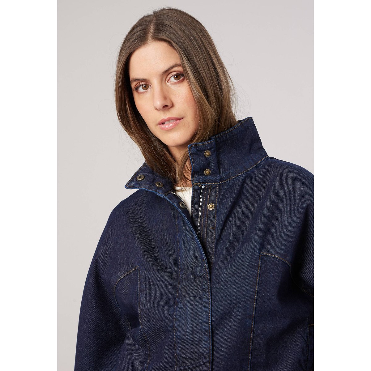 Blouson court femme en jean INES brut, DEELUXE