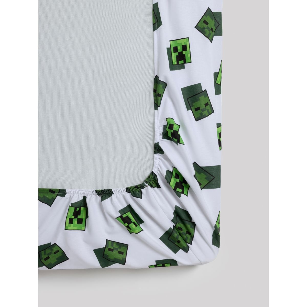 Drap-housse en coton minecraft blanc/vert, NEXT