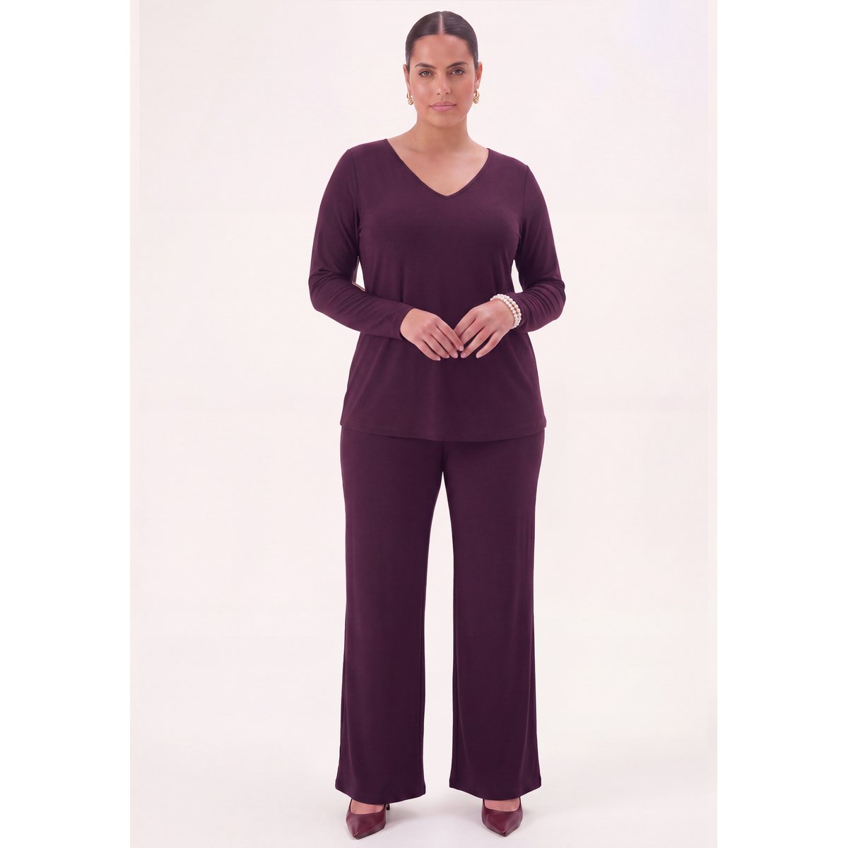 Débardeur évasée (manches) dark purple, YOEK