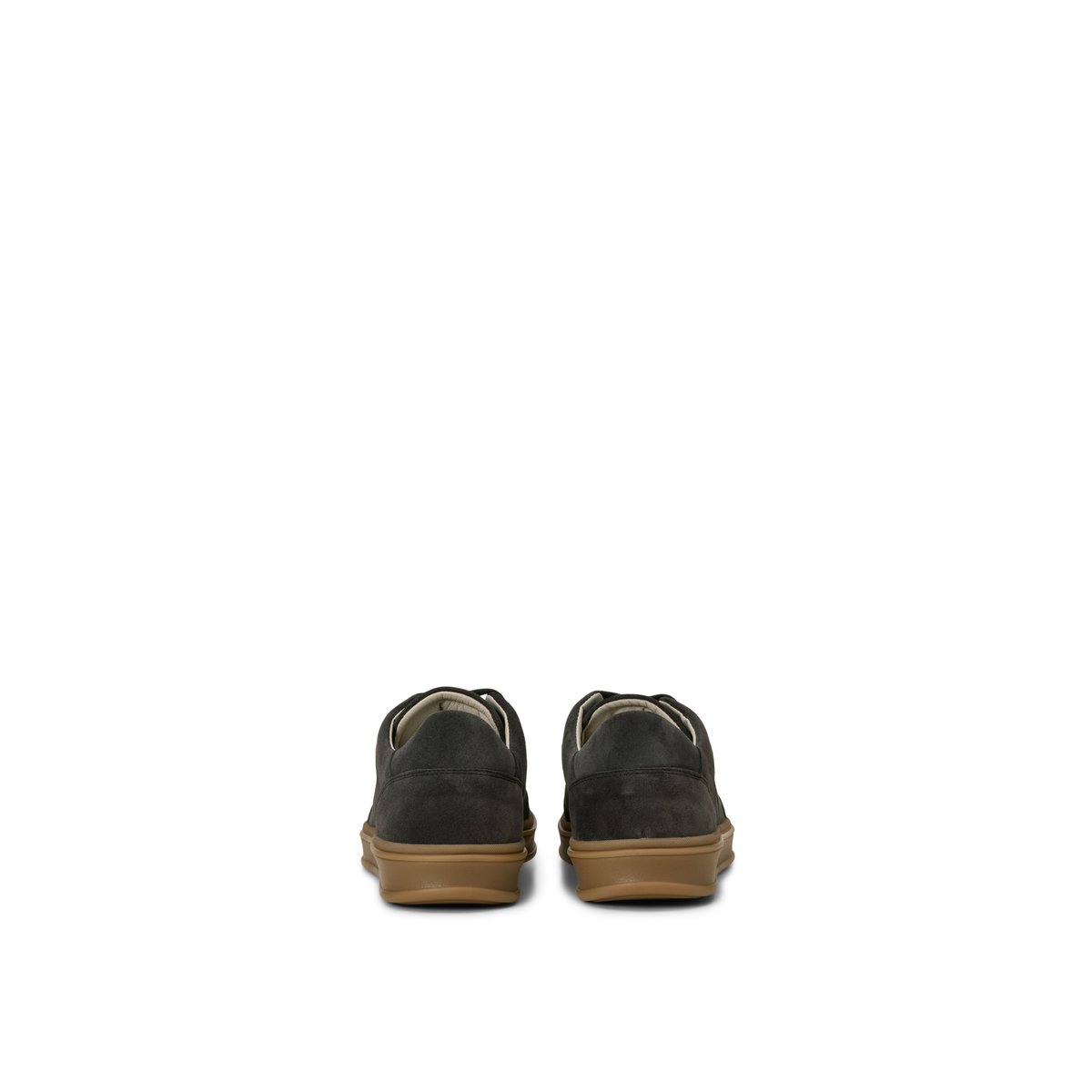 Modèle de baskets Enrique en cuir de vachette velours de grande qualité gris foncé, MARC O'POLO