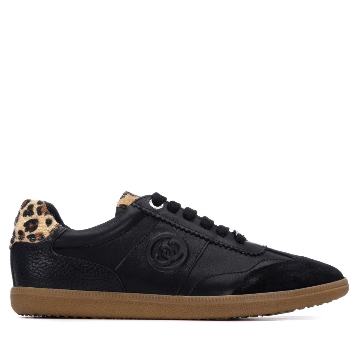 Baskets Plaine Lacets noir, CARMELA