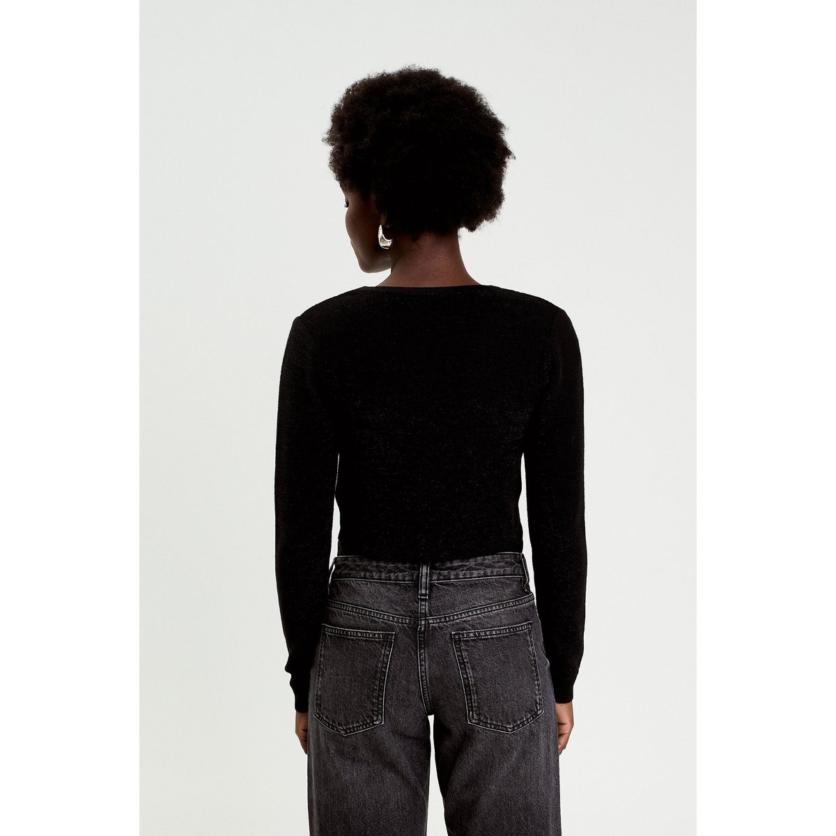Pull cropped avec noeud noir, CACHE CACHE