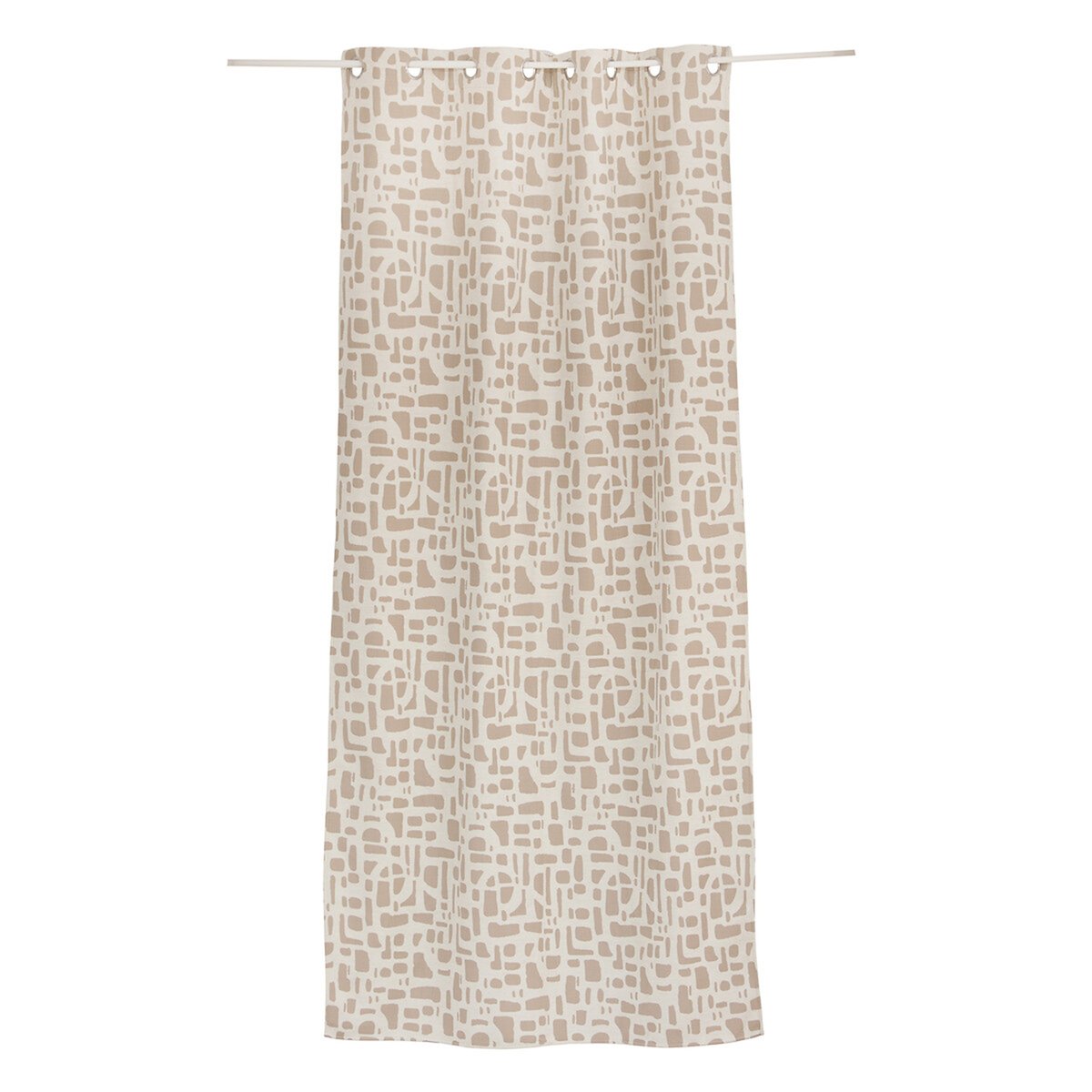 Rideau à oeillets et doublure thermique MARLIA beige lin, ATMOSPHERA