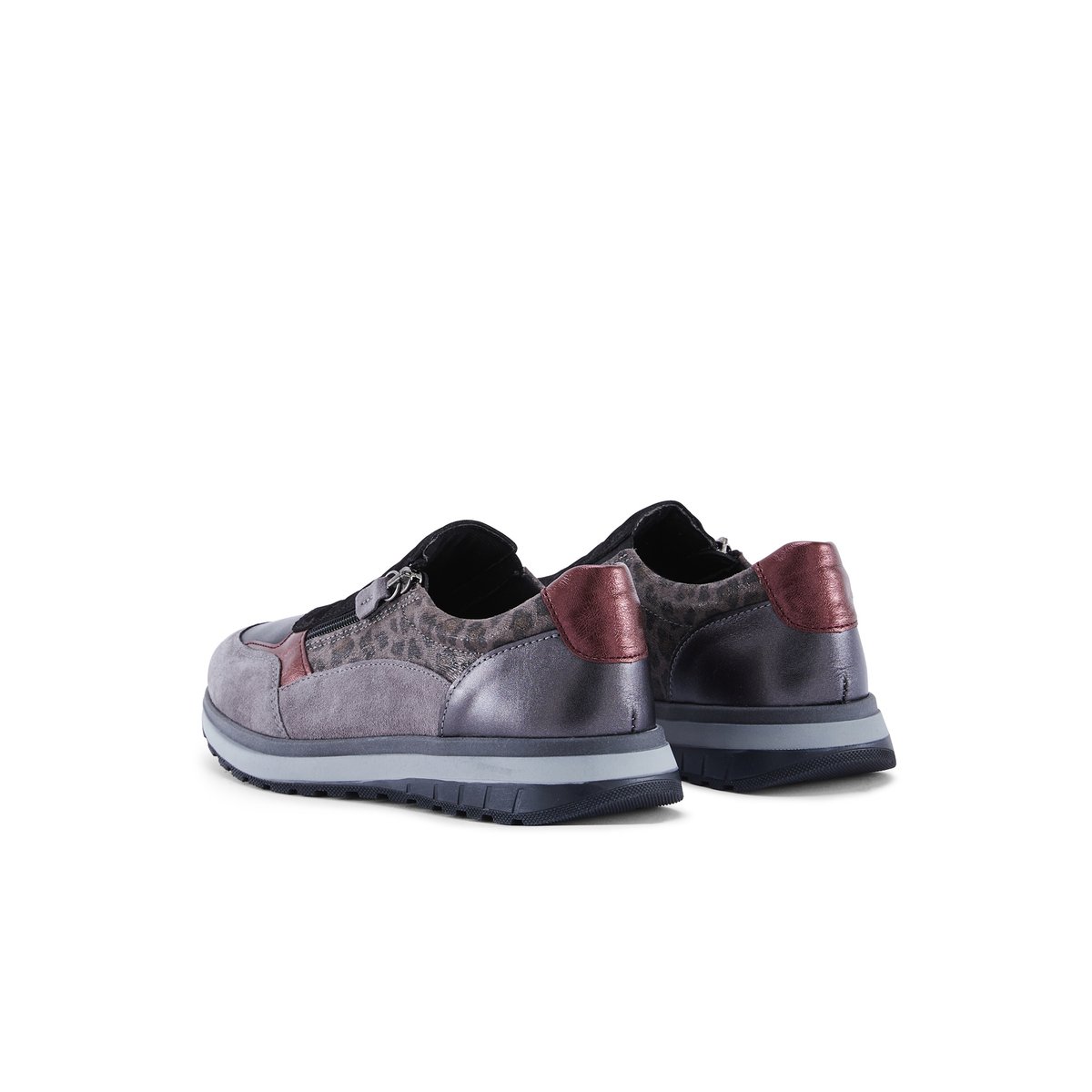 Baskets sans-gêne avec zip multicolore gris, PEDICONFORT