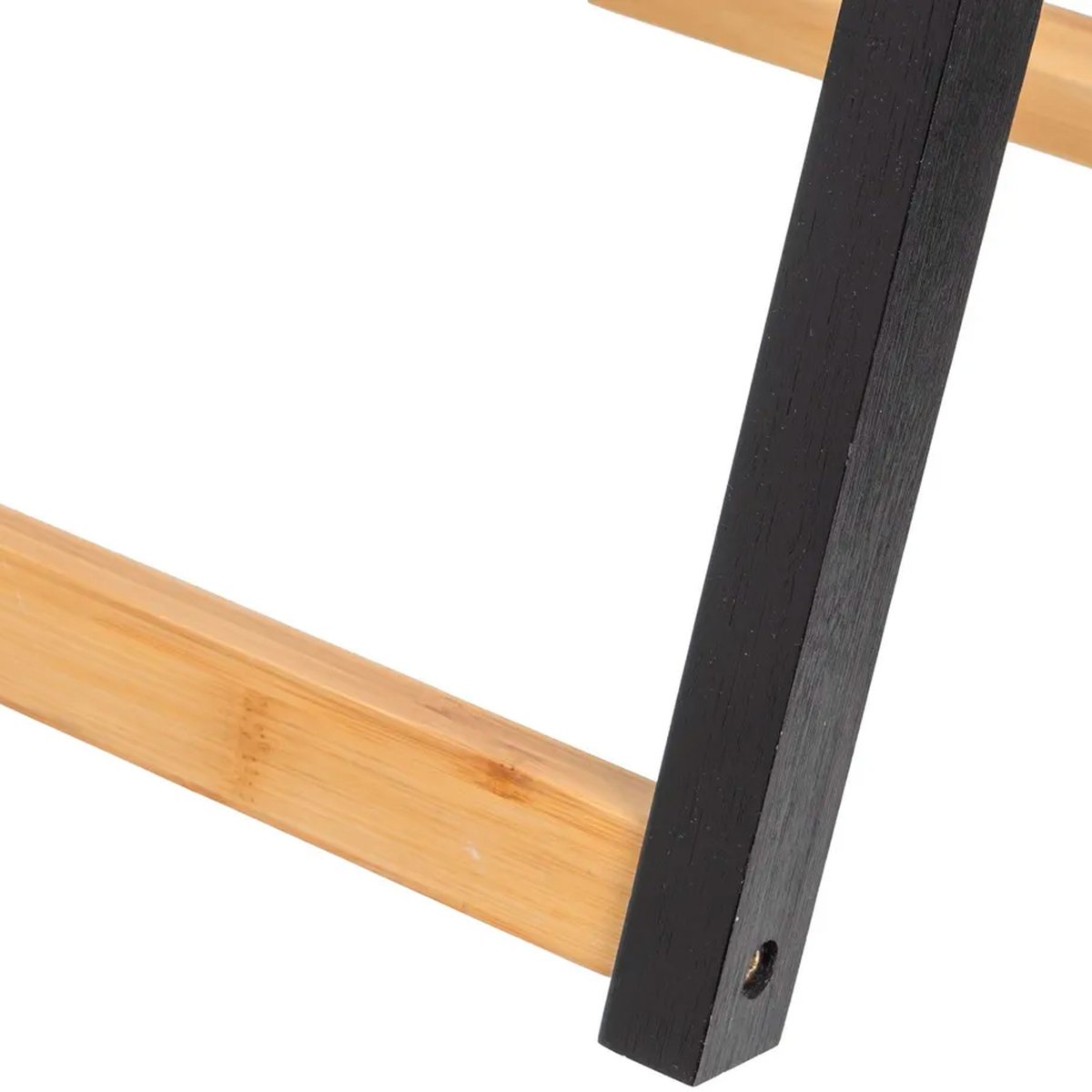 Porte serviette sur pied pliable noir et bambou 44x40x82cm noir, WADIGA