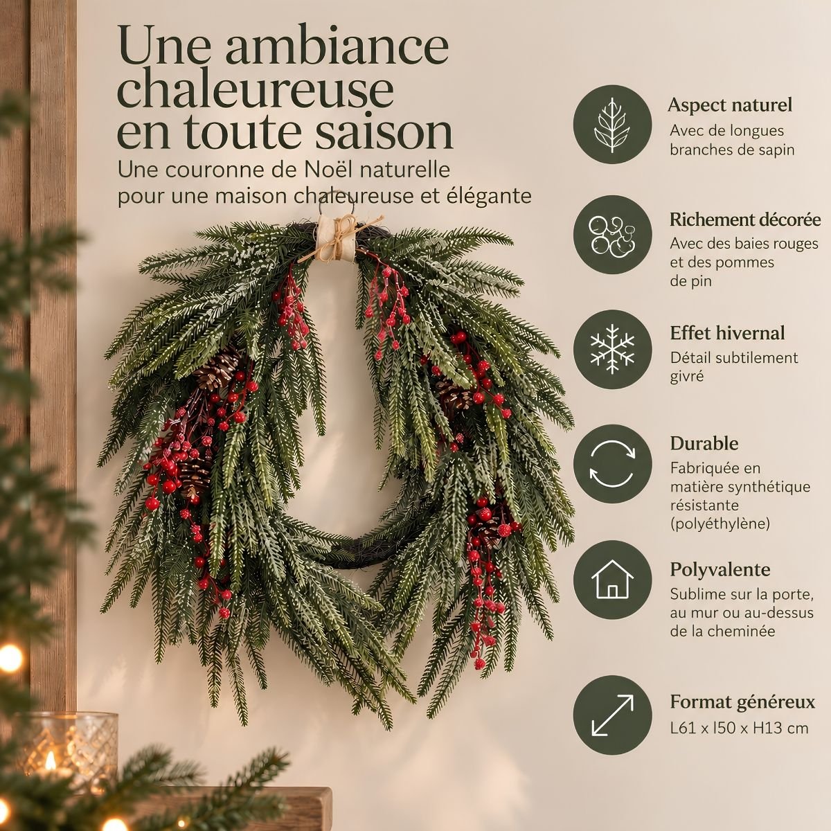 Couronne vert, MICA DECORATIONS