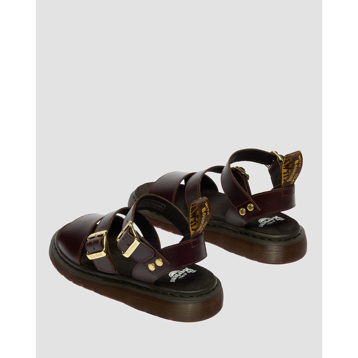 Sandales Gryphon en cuir Atlas bordeaux foncé, DR. MARTENS