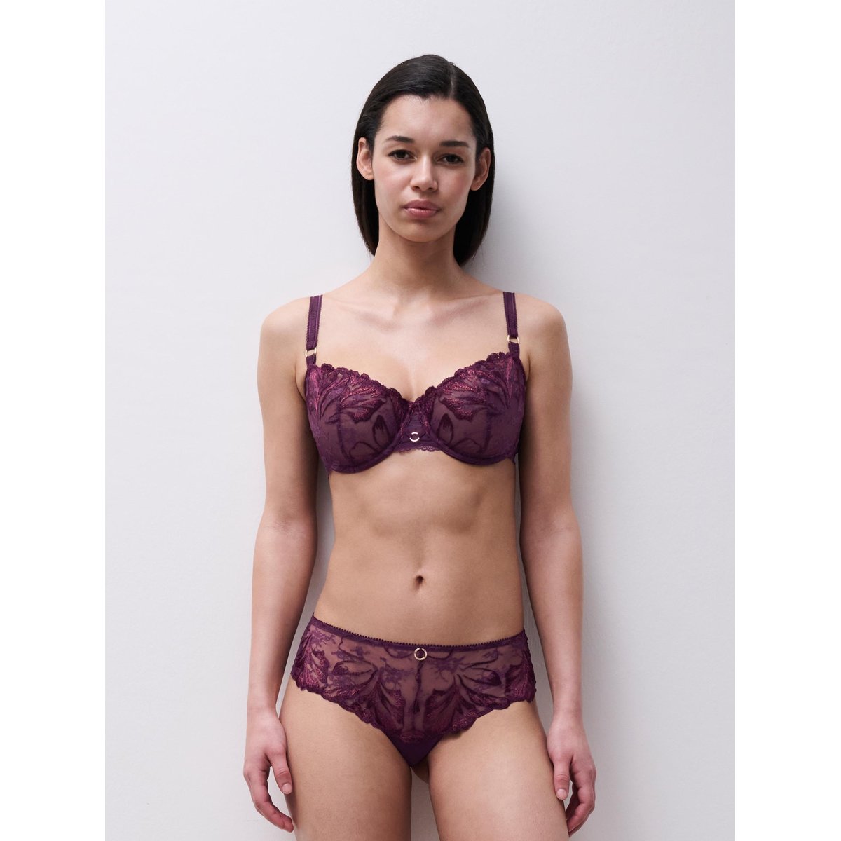 Soutien-gorge corbeille ILLUSION aubergine lurex, CHANTELLE