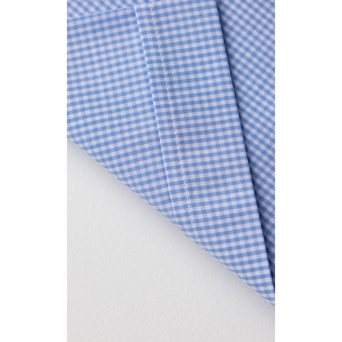 Chemise Confort fit manches courtes easy care à carreaux vichy bleu ciel, ACROSS